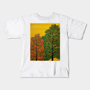 Autumn Trees At Dawn Kids T-Shirt